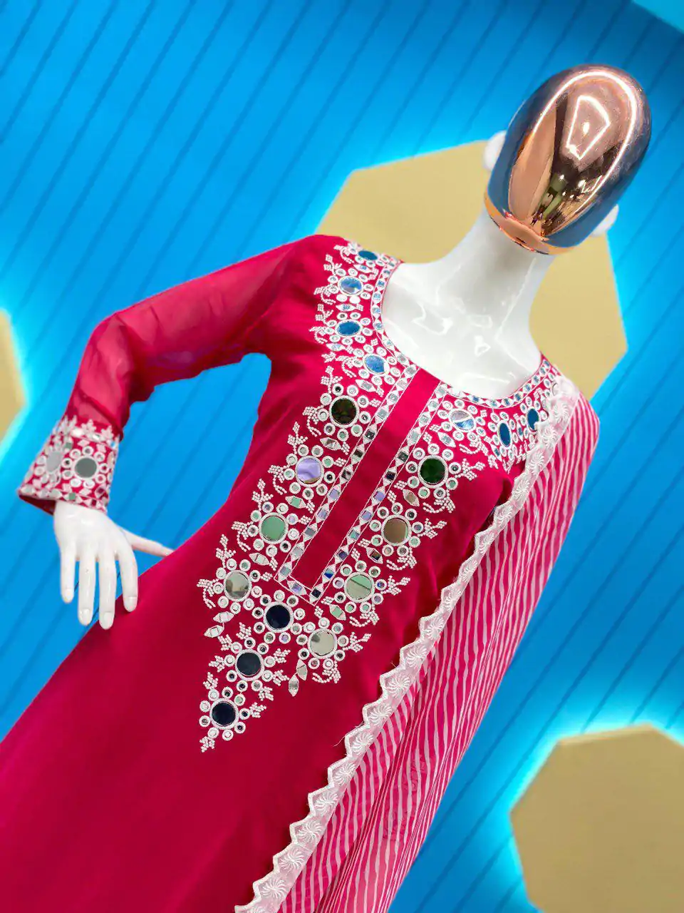 LG 1763 Pink color Georgette Embroidery Mirror Work Salwar Suit Casual, Wedding, Party, Festive, Events . Expected Delivery  4-6 Working Days @1899/- | Casual Suits, Creative suits, Designer Suits, Palazzo Suits, Party Wear Suits, Patiala Suits, Salwar suit, Straight Suits