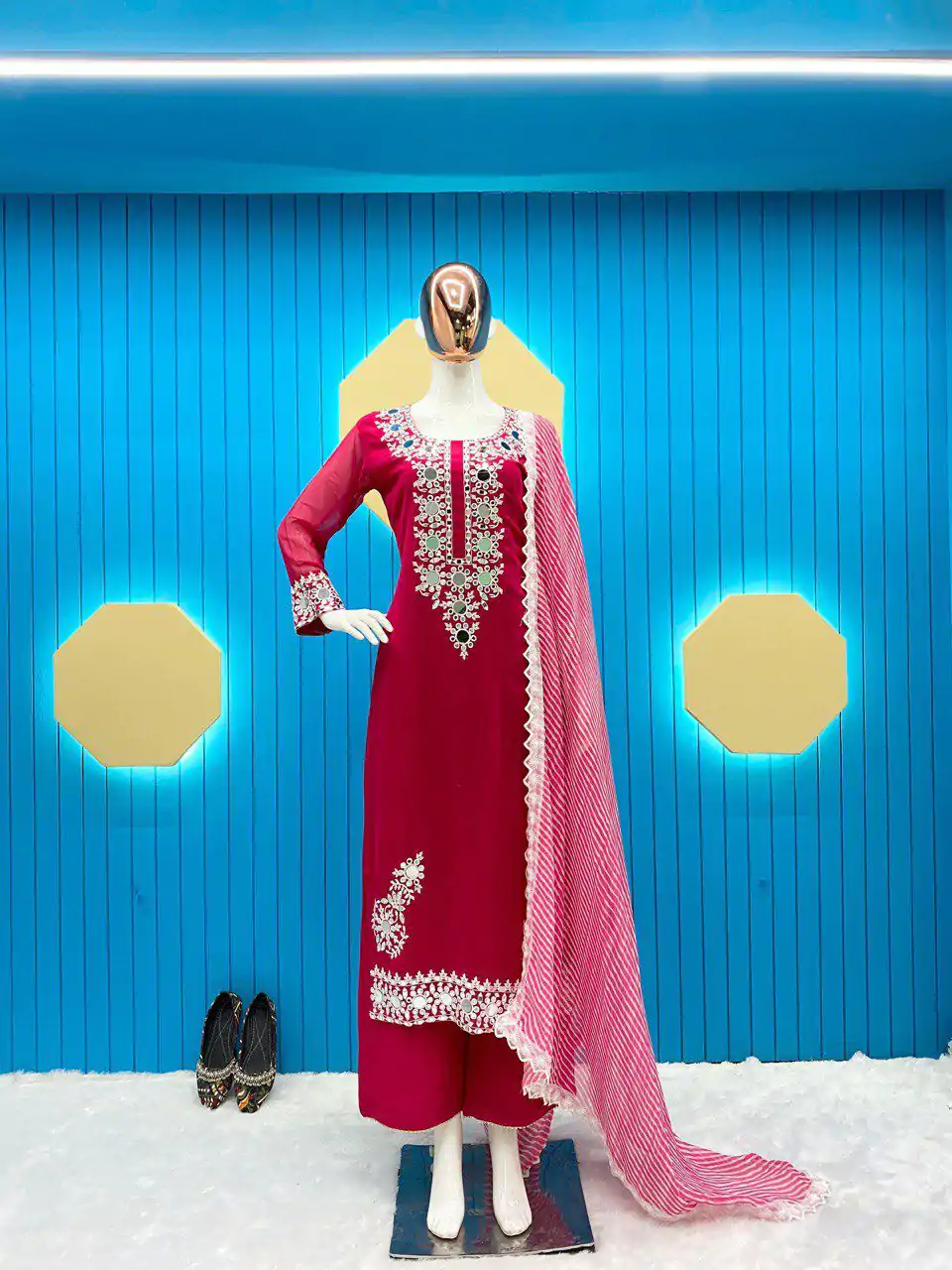 LG 1763 Pink color Georgette Embroidery Mirror Work Salwar Suit Casual, Wedding, Party, Festive, Events . Expected Delivery  4-6 Working Days @1899/- | Casual Suits, Creative suits, Designer Suits, Palazzo Suits, Party Wear Suits, Patiala Suits, Salwar suit, Straight Suits