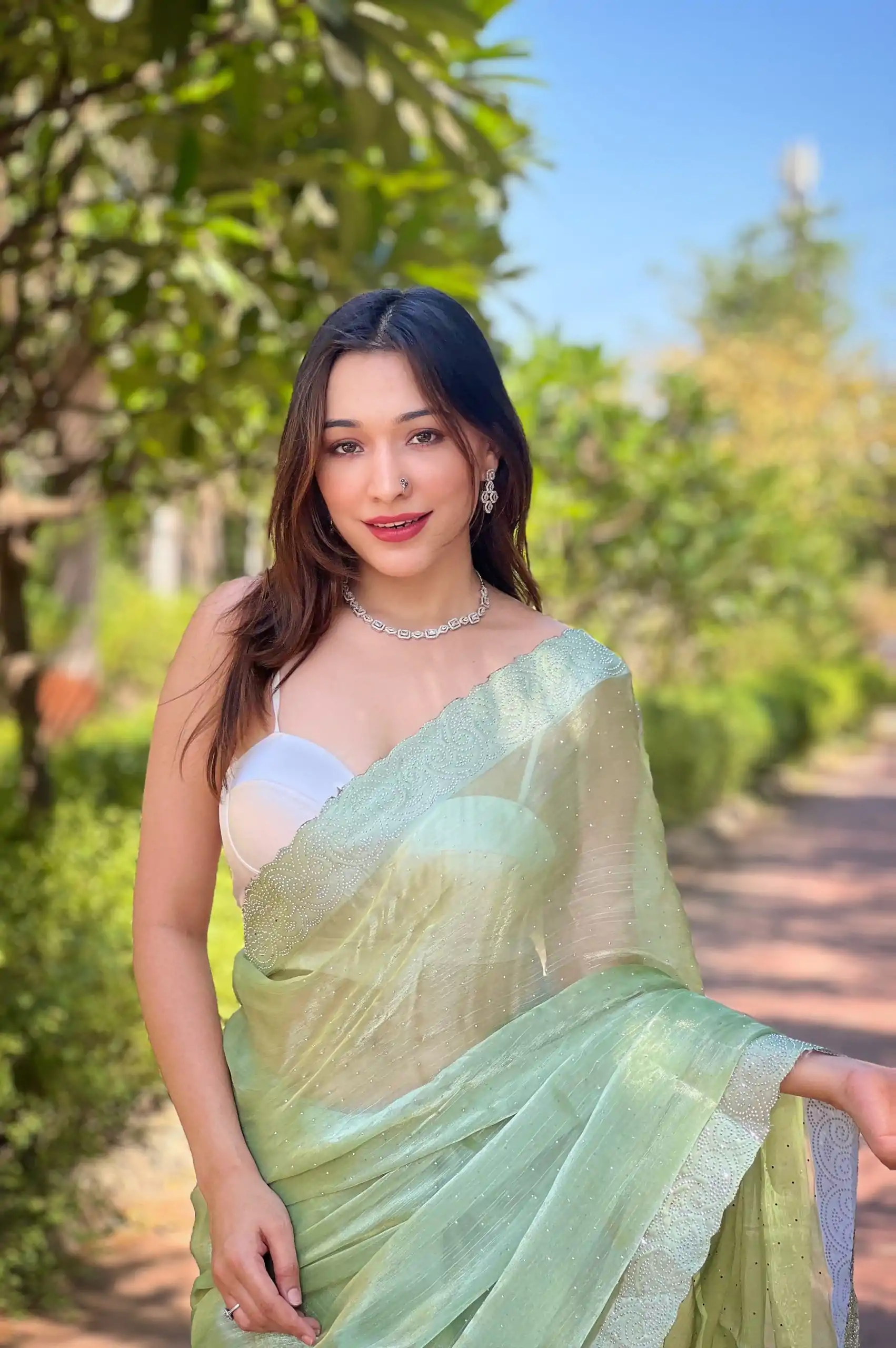 DF Burberry Pista Green Color Burberry Silk Diamond Sequins Saree Casual, Party Wear, Wedding, Events Etc Delivery Expected.4-6 Working Days 1899/- | Bollywood Sarees, Creative Sarees, Designer Sarees, Embroidered Sarees, Ethnic Saree, Party Wear Sarees, Sarees