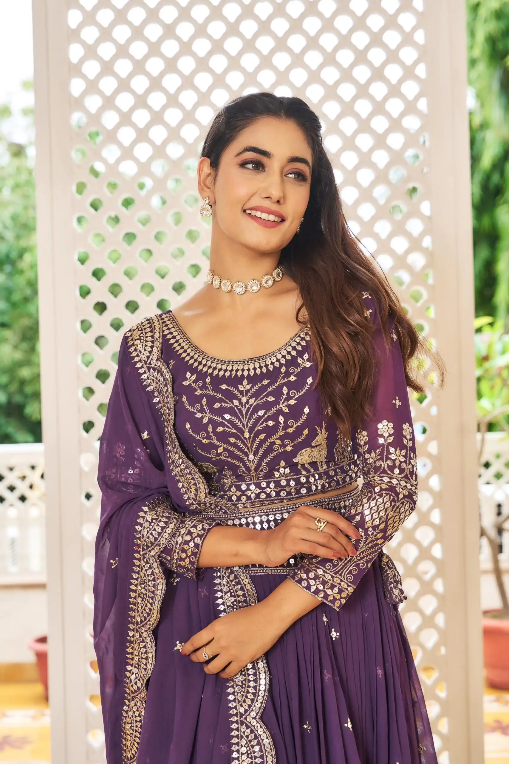 Ram 020 Purple Color Georgette Sequence Embroidery Lehenga Choli Casual, Wedding, Festive, Events Expected Delivery 4-6 Working Days @3049/- | Creative Lehenga, Designer Lehenga, Embroidered Lehenga, Lehenga, Party Wear Lehenga