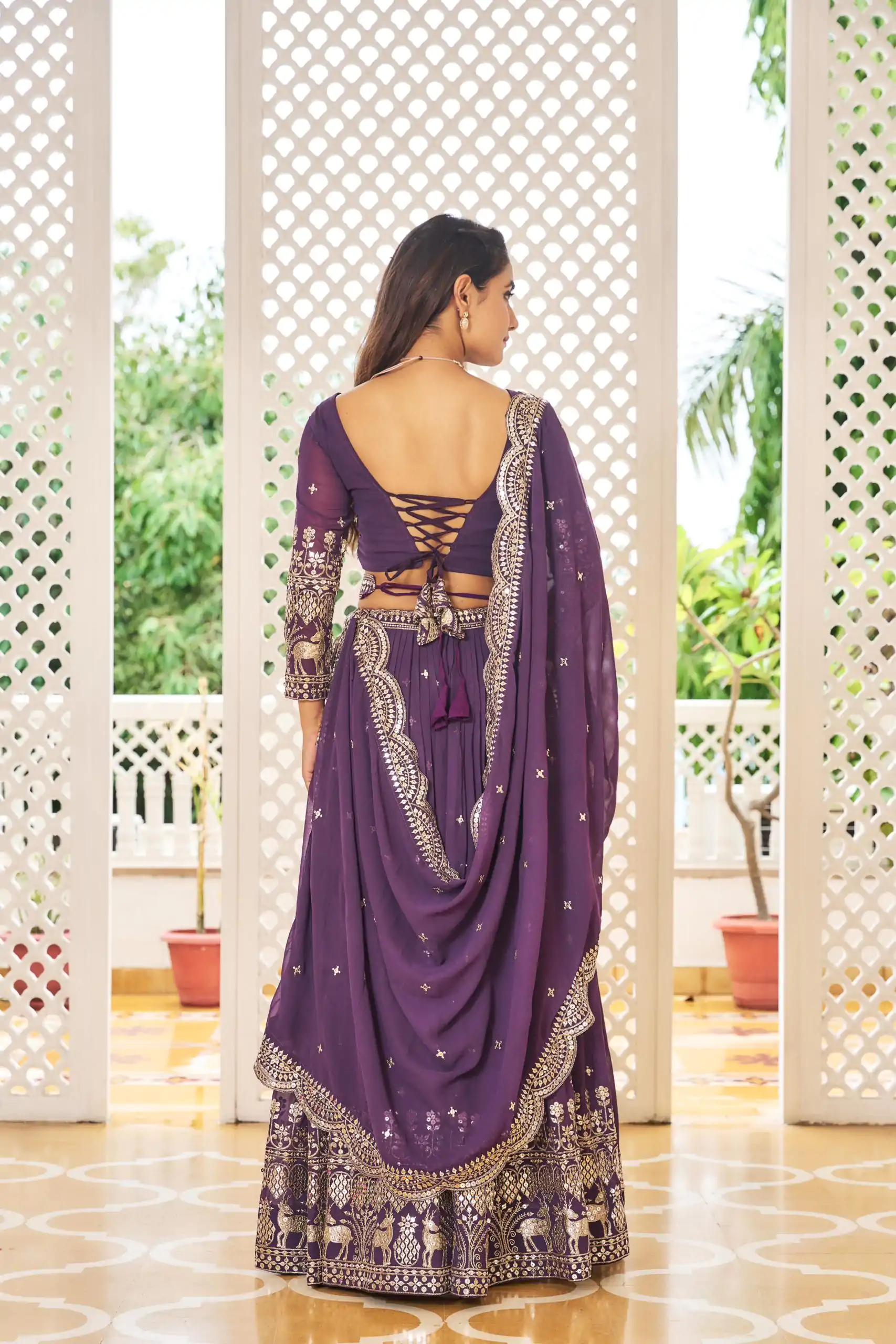 Ram 020 Purple Color Georgette Sequence Embroidery Lehenga Choli Casual, Wedding, Festive, Events Expected Delivery 4-6 Working Days @3049/- | Creative Lehenga, Designer Lehenga, Embroidered Lehenga, Lehenga, Party Wear Lehenga