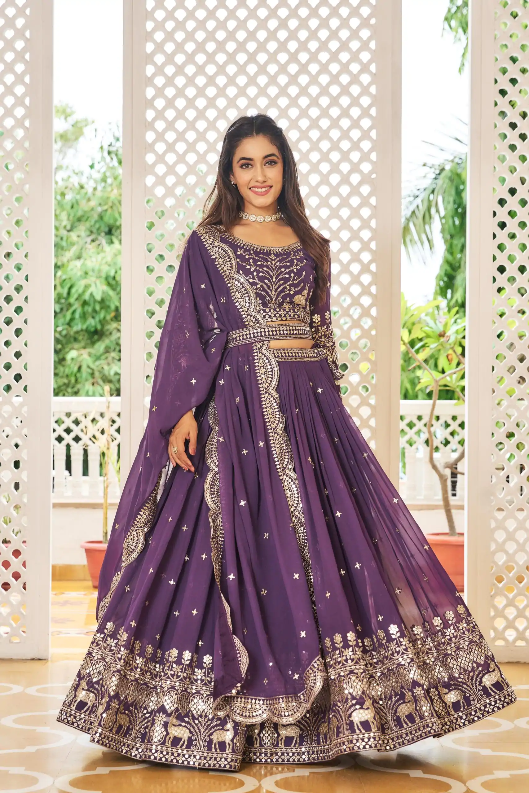 Ram 020 Purple Color Georgette Sequence Embroidery Lehenga Choli Casual, Wedding, Festive, Events Expected Delivery 4-6 Working Days @3049/- | Creative Lehenga, Designer Lehenga, Embroidered Lehenga, Lehenga, Party Wear Lehenga