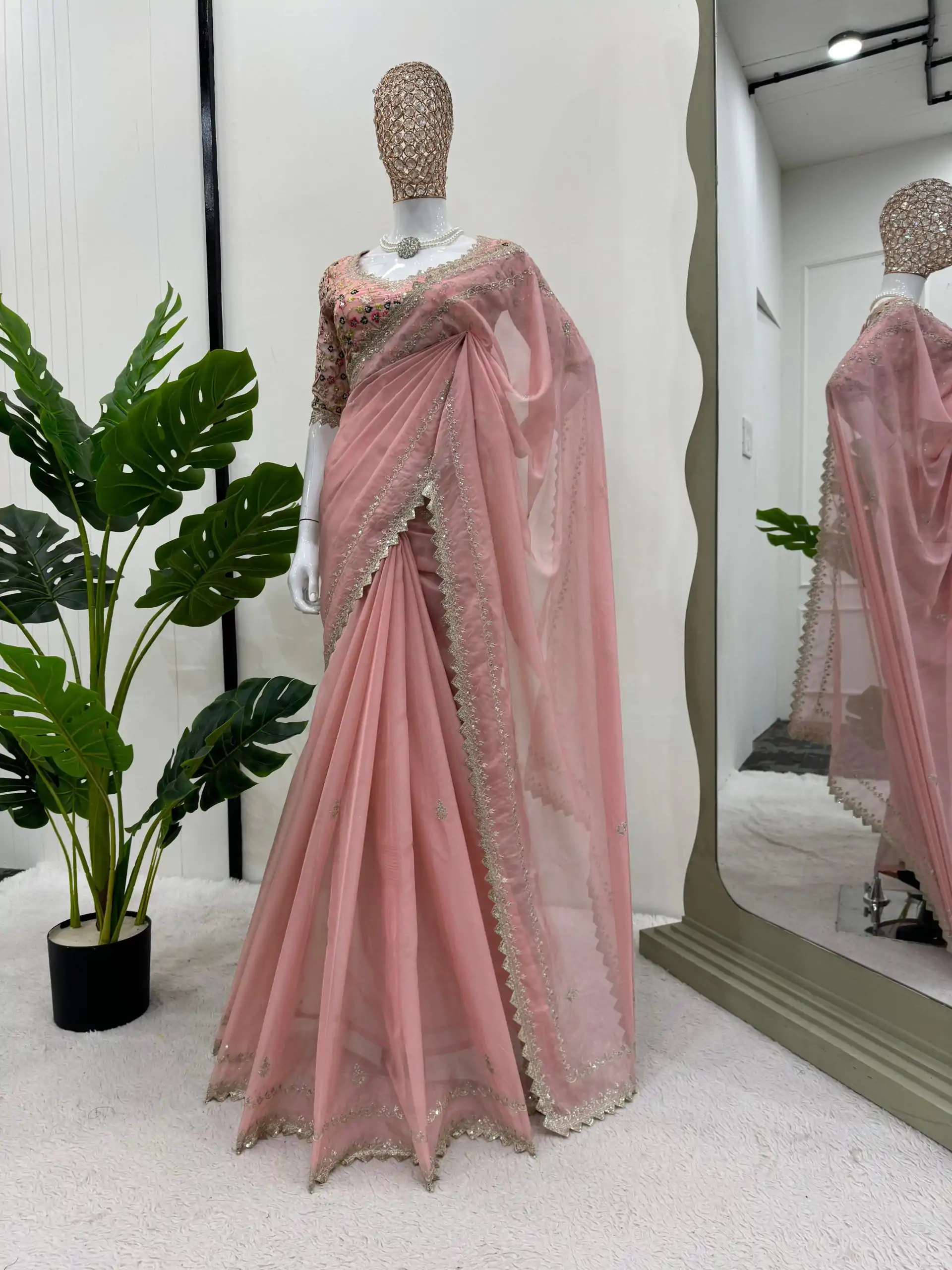KD 497 Peach Color Tabby Silk Thread Sequence Salwar Suit Casual, Party, Wedding, Festive, Events Etc.  Expected Delivery 4-6 Working Days @2049/- | Casual Suits, Creative suits, Designer Suits, Palazzo Suits, Party Wear Suits, Patiala Suits, Salwar suit, Straight Suits