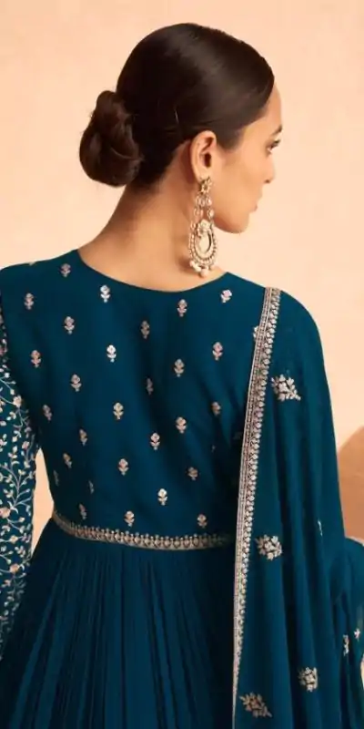 FC ASHIRWAD 9486 Blue Color Faux Georgette Embroidery Anarkali Suit Wedding, Party, Festive Expected Delivery 4-6 Working Days @2499/- | Jump Suits, Casual Suits, Creative suits, Designer Suits, Palazzo Suits, Party Wear Suits, Patiala Suits, Salwar suit, Straight Suits