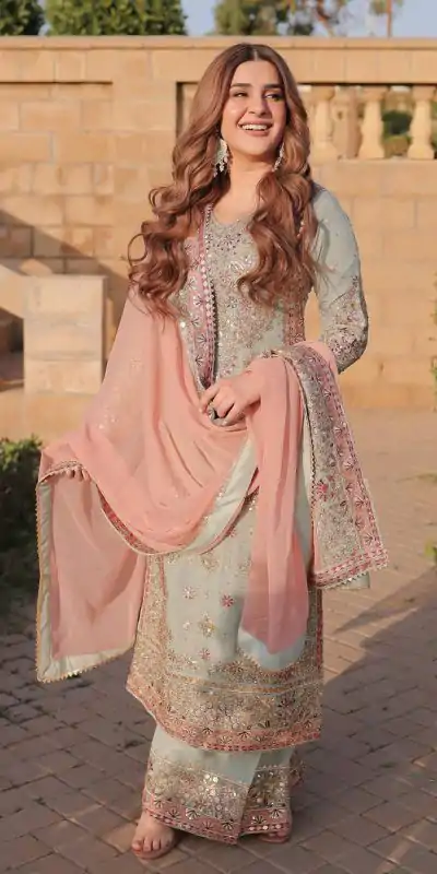 SRK 5135 Blue Color Georgette Embroidery Sequence Salwar Suit Wedding, Party, Festive, Events Expected Delivery 4-6 Working Days @ 1999/- | Jump Suits, Casual Suits, Creative suits, Designer Suits, Palazzo Suits, Party Wear Suits, Patiala Suits, Salwar suit, Straight Suits