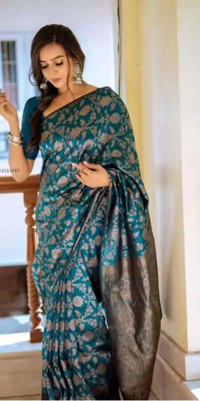 DDF RIYA Blue Color Soft Lichi Silk Ordinary Design Rich Pallu Saree Casual, Party Wear, Events, Festivals Expected Delivery 4-6 Working @1499 | Bollywood Sarees, Creative Sarees, Designer Sarees, Embroidered Sarees, Ethnic Saree, Party Wear Sarees, Sarees