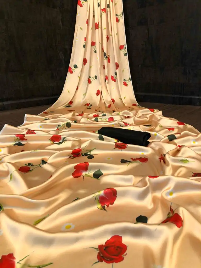 Veechis FLORAL Golden Color Heavy Devsena Soft Silk Beautiful Digital Printed Saree Casual, Party Festive, Events. Expected Delivery 4-6 Working Days @1499 | Bollywood Sarees, Creative Sarees, Designer Sarees, Embroidered Sarees, Modern Digital sarees, Party Wear Sarees, Sarees