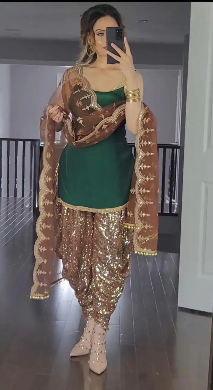 MF 245 Green Color Faux Georgette Embroidery Salwar Suit Wedding, Party, Festive, Events Etc. Expected 4-6 Working Days @2099/- | Casual Suits, Creative suits, Designer Suits, Palazzo Suits, Party Wear Suits, Patiala Suits, Salwar suit, Straight Suits