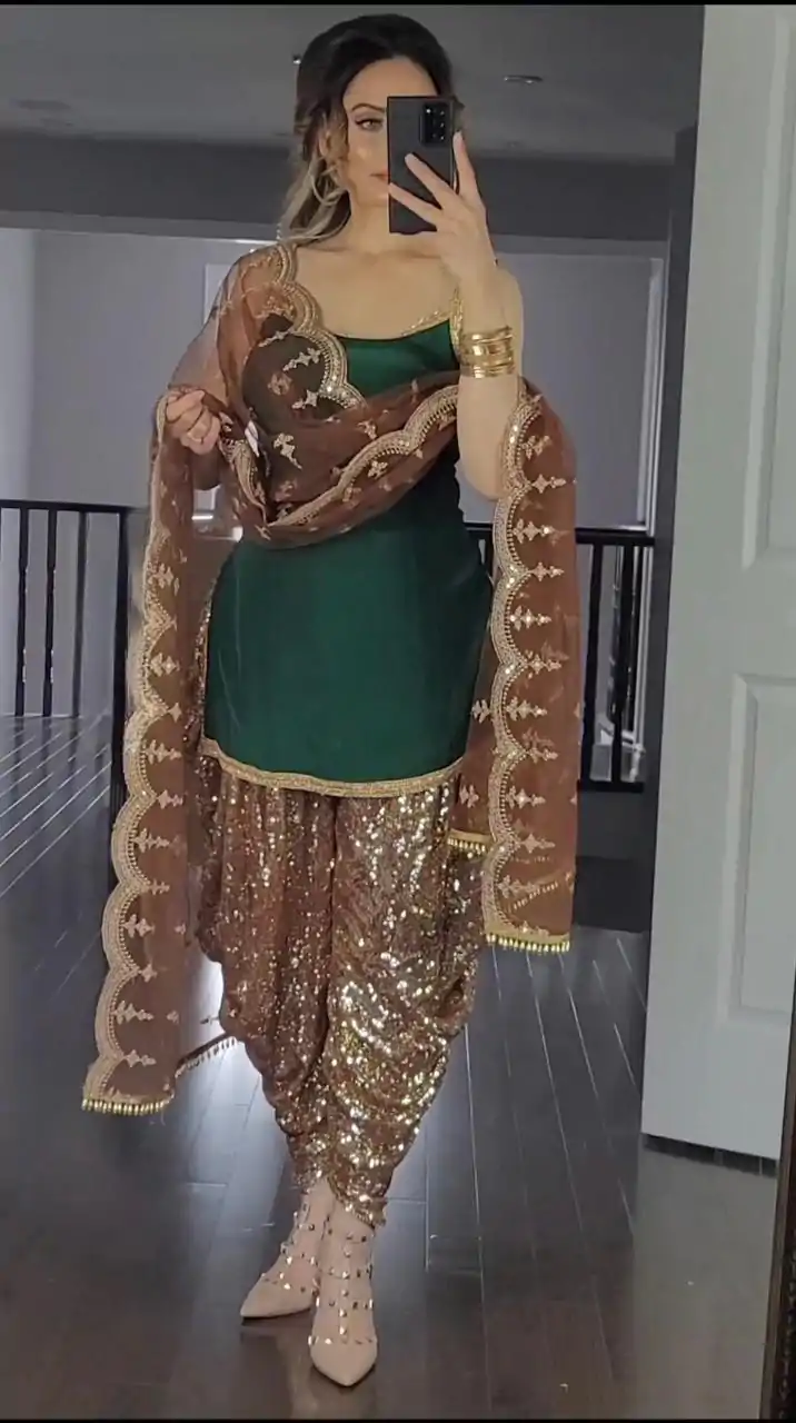 MF 245 Green Color Faux Georgette Embroidery Salwar Suit Wedding, Party, Festive, Events Etc. Expected 4-6 Working Days @2099/- | Casual Suits, Creative suits, Designer Suits, Palazzo Suits, Party Wear Suits, Patiala Suits, Salwar suit, Straight Suits