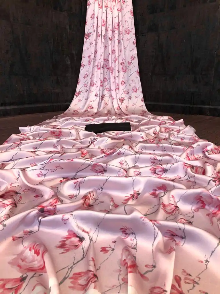 Veechis FLORAL Pink Color Heavy Devsena Soft Silk Beautiful Digital Printed Saree Casual, Party Festive, Events. Expected Delivery 4-6 Working Days @1499 | Bollywood Sarees, Creative Sarees, Designer Sarees, Embroidered Sarees, Modern Digital sarees, Party Wear Sarees, Sarees