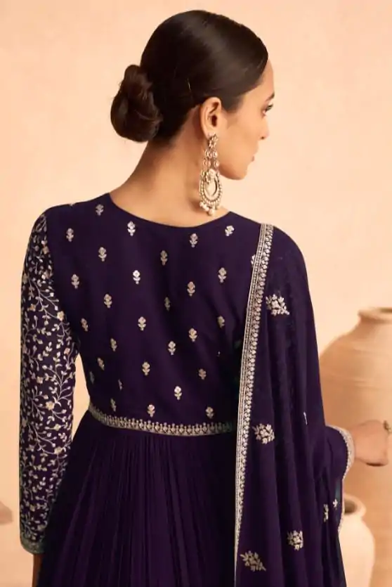 FC ASHIRWAD 9486 Violet Color Faux Georgette Embroidery Anarkali Suit Wedding, Party, Festive Expected Delivery 4-6 Working Days @2499/- | Jump Suits, Casual Suits, Creative suits, Designer Suits, Palazzo Suits, Party Wear Suits, Patiala Suits, Salwar suit, Straight Suits