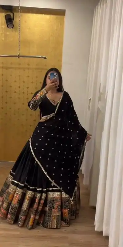 ZSR 3072 Black Color Georgette Embroidery Sequence Lehenga Choli Lehenga Choli Wedding, Party, Events Etc. Expected Delivery 4-6 Working Days 1949/- | Bollywood Lehenga, Creative Lehenga, Designer Lehenga, Embroidered Lehenga, Lehenga, Party Wear Lehenga