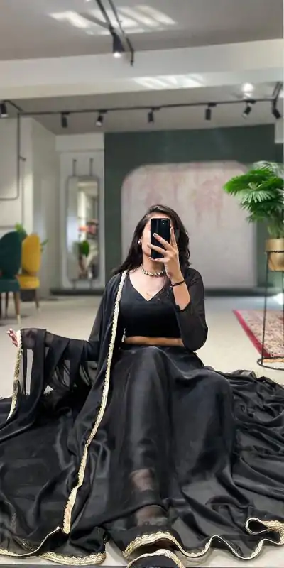 LNB 1227 Black Color Rangoli Silk Plain Lace Border Lehenga Choli Traditional Wear, Festive, Party, Wedding, Events Expected 4-6 Working Days @1799/- | Creative Lehenga, Designer Lehenga, Embroidered Lehenga, Lehenga, Party Wear Lehenga