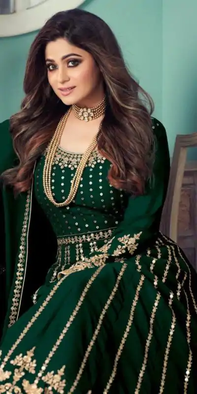 FC Shamita 8545 Green Color Georgette Codding Embroidery Anarkali Suit Wedding, Party, Festive Expected Delivery 4-6 Working Days @2499/- | Jump Suits, Casual Suits, Creative suits, Designer Suits, Palazzo Suits, Party Wear Suits, Patiala Suits, Salwar suit, Straight Suits
