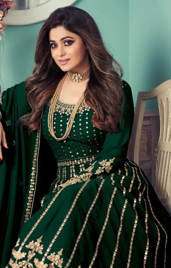 FC Shamita 8545 Green Color Georgette Codding Embroidery Anarkali Suit Wedding, Party, Festive Expected Delivery 4-6 Working Days  @2499/- | Jump Suits, Casual Suits, Creative suits, Designer Suits, Palazzo Suits, Party Wear Suits, Patiala Suits, Salwar suit, Straight Suits