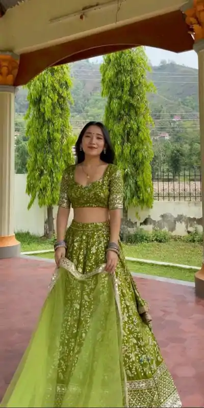 ZSR 3071 Green Color Georgette Embroidery Sequence Lehenga Choli Lehenga Choli Wedding, Party, Events Etc. Expected Delivery 4-6 Working Days 2299/- | Creative Lehenga, Designer Lehenga, Embroidered Lehenga, Lehenga, Party Wear Lehenga