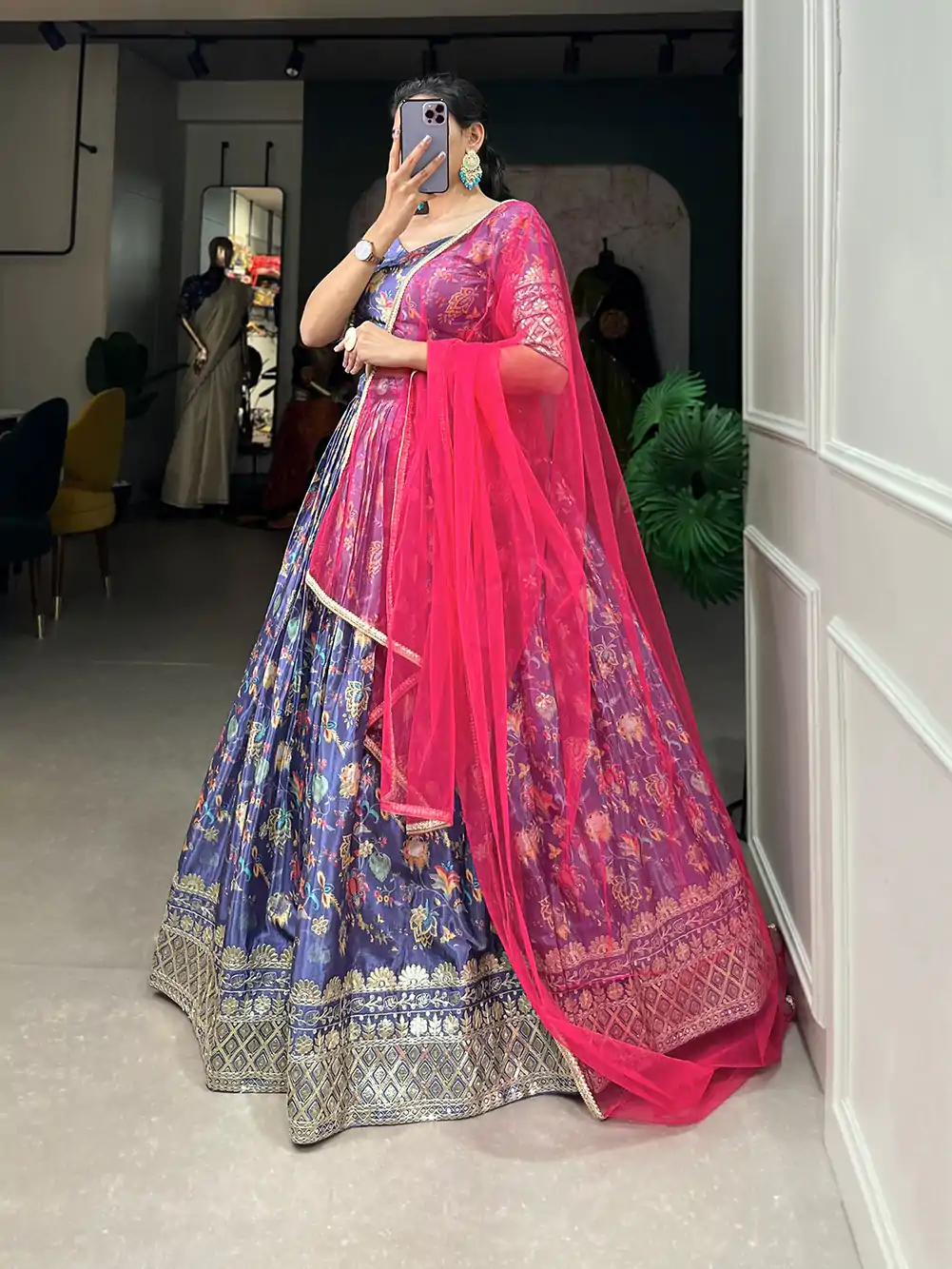 LNB 1014 Lavender Color Chinon Digital Printed Embroidery Lehenga Choli Festive Party Wedding, Events etc. Delivery 4-6 Working Days @3249/- | Creative Lehenga, Designer Lehenga, Embroidered Lehenga, Lehenga, Party Wear Lehenga