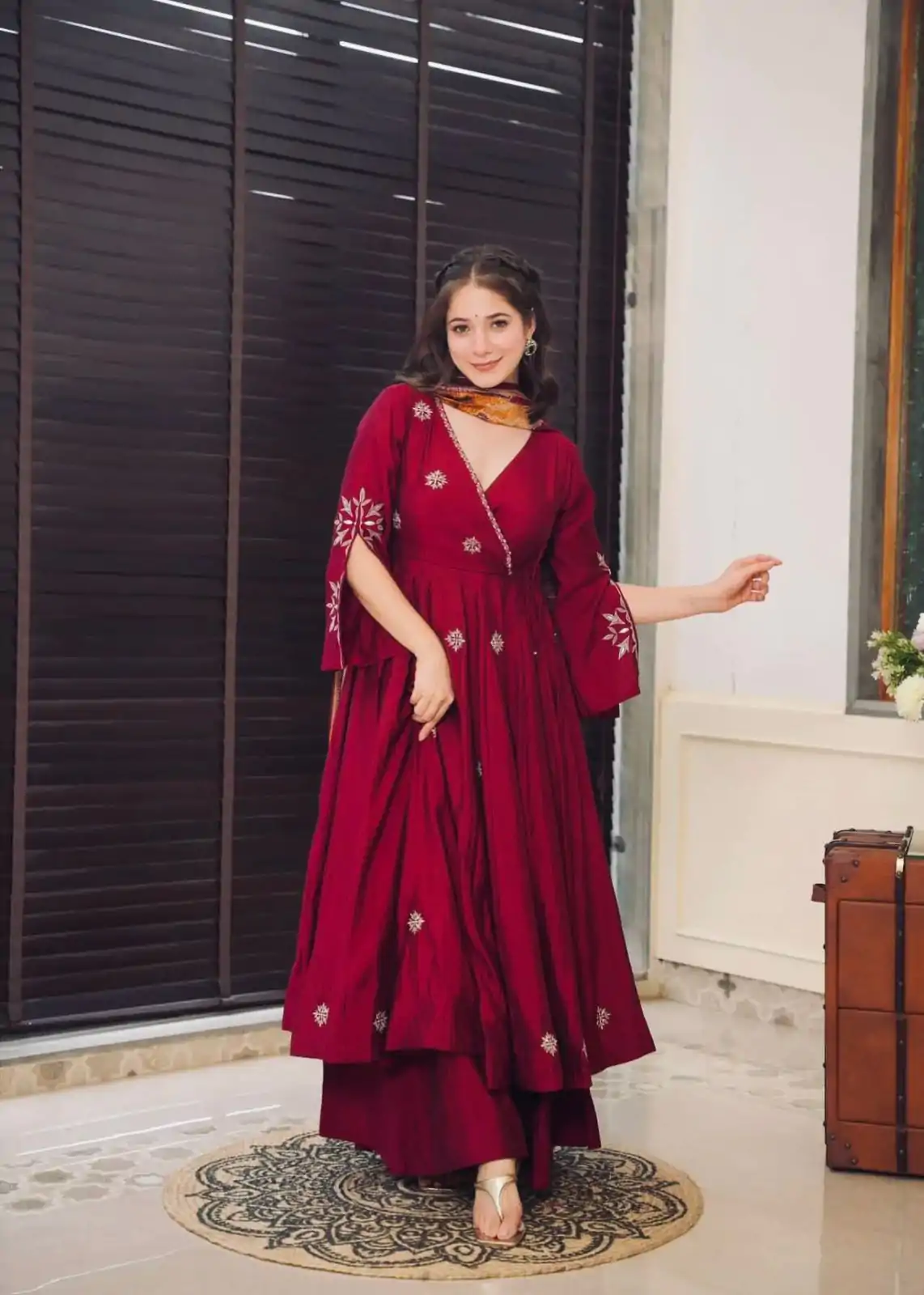 SRK 5182 Maroon Color Pure Chinnon Silk Embroidery Sequence Salwar Suit Wedding, Party, Festive, Events Expected Delivery 4-6 Working Days @ 1949/- | Jump Suits, Casual Suits, Creative suits, Designer Suits, Palazzo Suits, Party Wear Suits, Patiala Suits, Salwar suit, Straight Suits