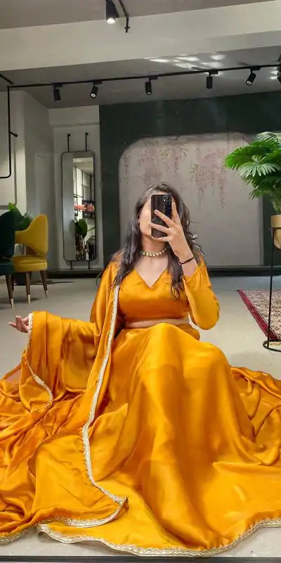 LNB 1227 Mustard Color Rangoli Silk Plain Lace Border Lehenga Choli Traditional Wear, Festive, Party, Wedding, Events etc. Expected 4-6 Working Days @1799/- | Creative Lehenga, Designer Lehenga, Embroidered Lehenga, Lehenga, Party Wear Lehenga