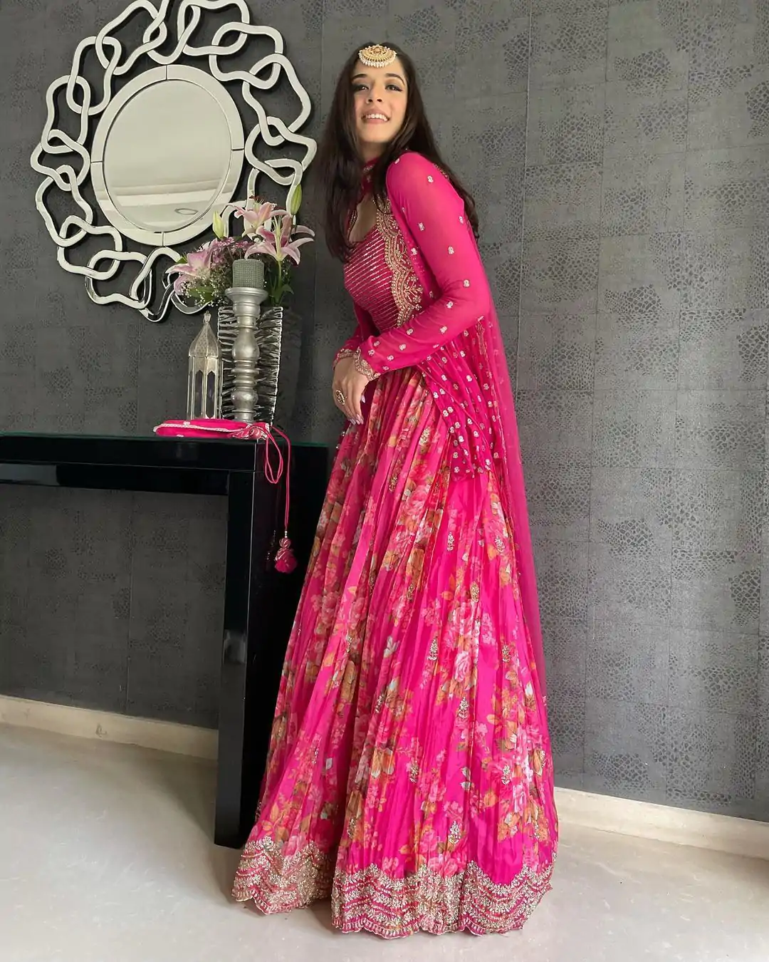 RC 220 Pink Color Georgette Silk Amazing Printed Lehenga Choli Casual, Party Wedding, Festive, Events Etc. Delivery  4-6 Working Days 2999/- | Creative Lehenga, Designer Lehenga, Embroidered Lehenga, Lehenga, Party Wear Lehenga