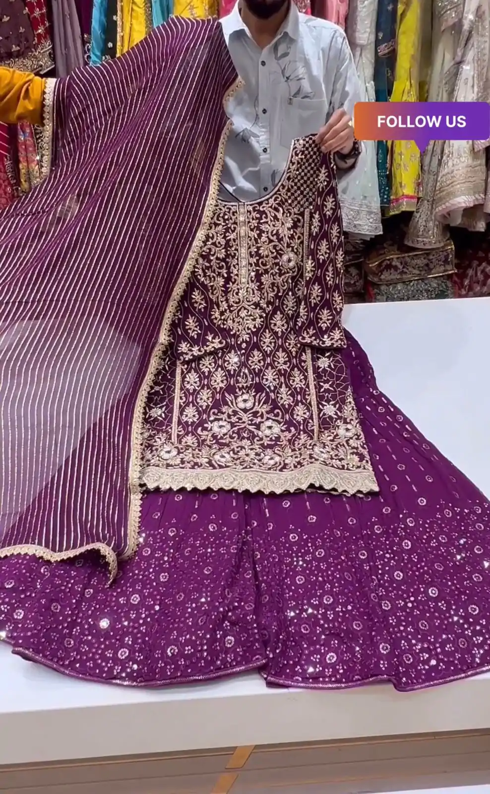 ZF 373 Purple Color Georgette Embroidery Sequence Salwar Suit Casual, Wedding, Party, Events Etc. Expected Delivery 4-6 Working Days 2399/- | Jump Suits, Casual Suits, Creative suits, Designer Suits, Palazzo Suits, Party Wear Suits, Patiala Suits, Salwar suit, Straight Suits