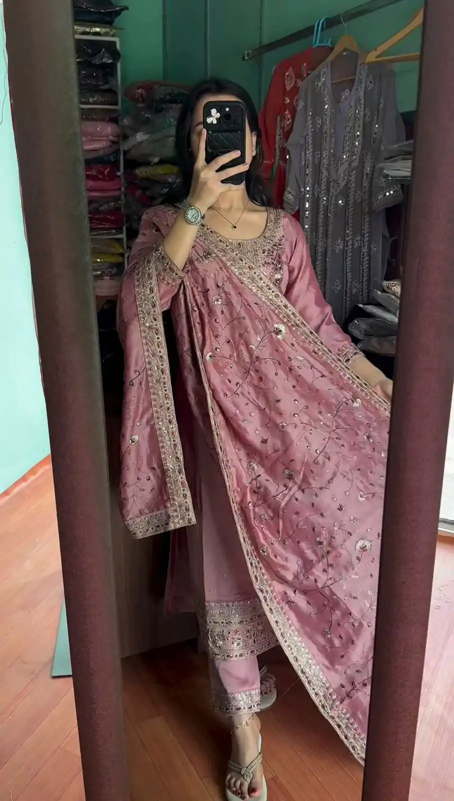 AD 163 Pink Color Chinon Silk Embroidery Work Sharara Suit Casual, Wedding, Party, Festive, Events Etc. Expected Delivery 4-6 Working Days @2249/- | Jump Suits, Casual Suits, Creative suits, Designer Suits, Palazzo Suits, Party Wear Suits, Patiala Suits, Salwar suit, Straight Suits