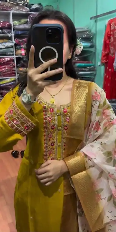 AD 164 Yellow Color Chinon Silk Embroidery Work Sharara Suit Casual, Wedding, Party, Festive, Events Etc. Expected Delivery 4-6 Working Days @1949/- | Jump Suits, Casual Suits, Creative suits, Designer Suits, Palazzo Suits, Party Wear Suits, Patiala Suits, Salwar suit, Straight Suits