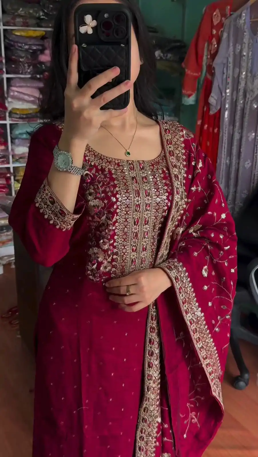 AD 163 Red Color Chinon Silk Embroidery Work Sharara Suit Casual, Wedding, Party, Festive, Events Etc. Expected Delivery 4-6 Working Days @2249/- | Jump Suits, Casual Suits, Creative suits, Designer Suits, Palazzo Suits, Party Wear Suits, Patiala Suits, Salwar suit, Straight Suits