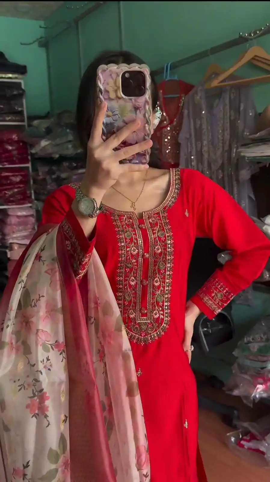 AD 164 Red Color Chinon Silk Embroidery Work Sharara Suit Casual, Wedding, Party, Festive, Events Etc. Expected Delivery 4-6 Working Days @1949/- | Jump Suits, Casual Suits, Creative suits, Designer Suits, Palazzo Suits, Party Wear Suits, Patiala Suits, Salwar suit, Straight Suits