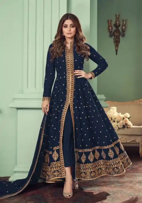 FC ASHIRWAD 8527 Blue Color Heavy Georgette Embroidery Sharara Suit Wedding, Party, Festive Expected Delivery 4-6 Working Days  @2599/- | Jump Suits, Casual Suits, Creative suits, Designer Suits, Palazzo Suits, Party Wear Suits, Patiala Suits, Salwar suit, Straight Suits
