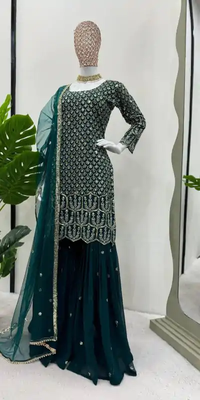 KD 1466 Pink Color Georgette Sequence Thread Work Salwar Suit Casual, Party, Festive, Events Wedding Etc. Expected Delivery 4-6 Working Days @2349/- | Casual Suits, Creative suits, Designer Suits, Palazzo Suits, Party Wear Suits, Salwar suit, Straight Suits