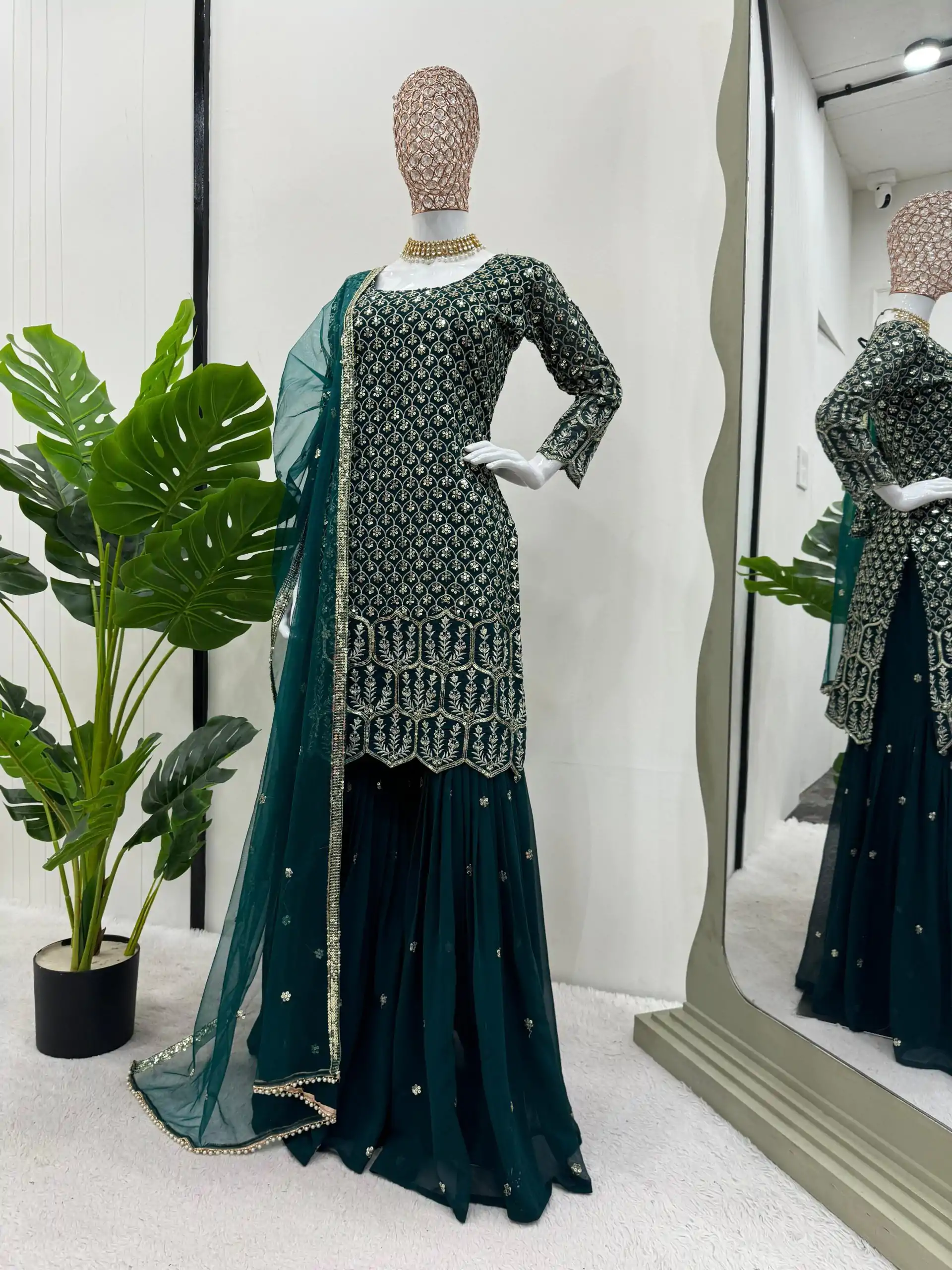 KD 1466 Pink Color Georgette Sequence Thread Work Salwar Suit Casual, Party, Festive, Events Wedding Etc. Expected Delivery 4-6 Working Days @2349/- | Casual Suits, Creative suits, Designer Suits, Palazzo Suits, Party Wear Suits, Salwar suit, Straight Suits