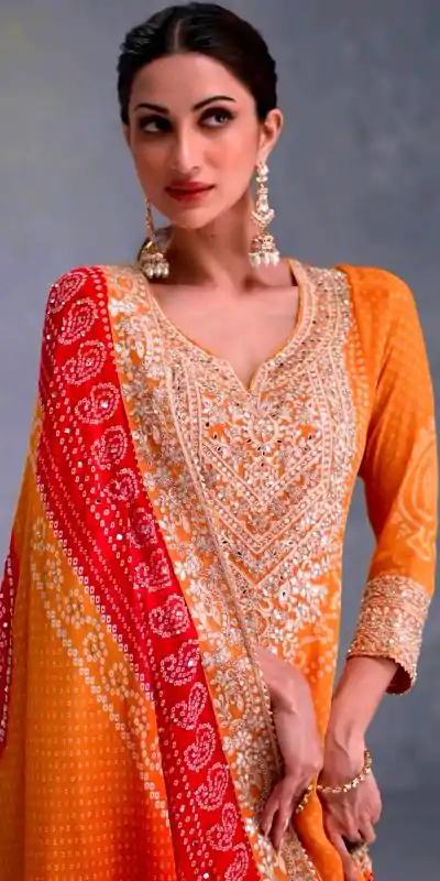 ZF 386 Yellow Color Chinnon Digital Printed Sequence Salwar Suit Casual, Wedding, Party, Events Etc. Expected Delivery 4-6 Working Days 2399/- | Jump Suits, Casual Suits, Creative suits, Designer Suits, Palazzo Suits, Party Wear Suits, Patiala Suits, Salwar suit, Straight Suits