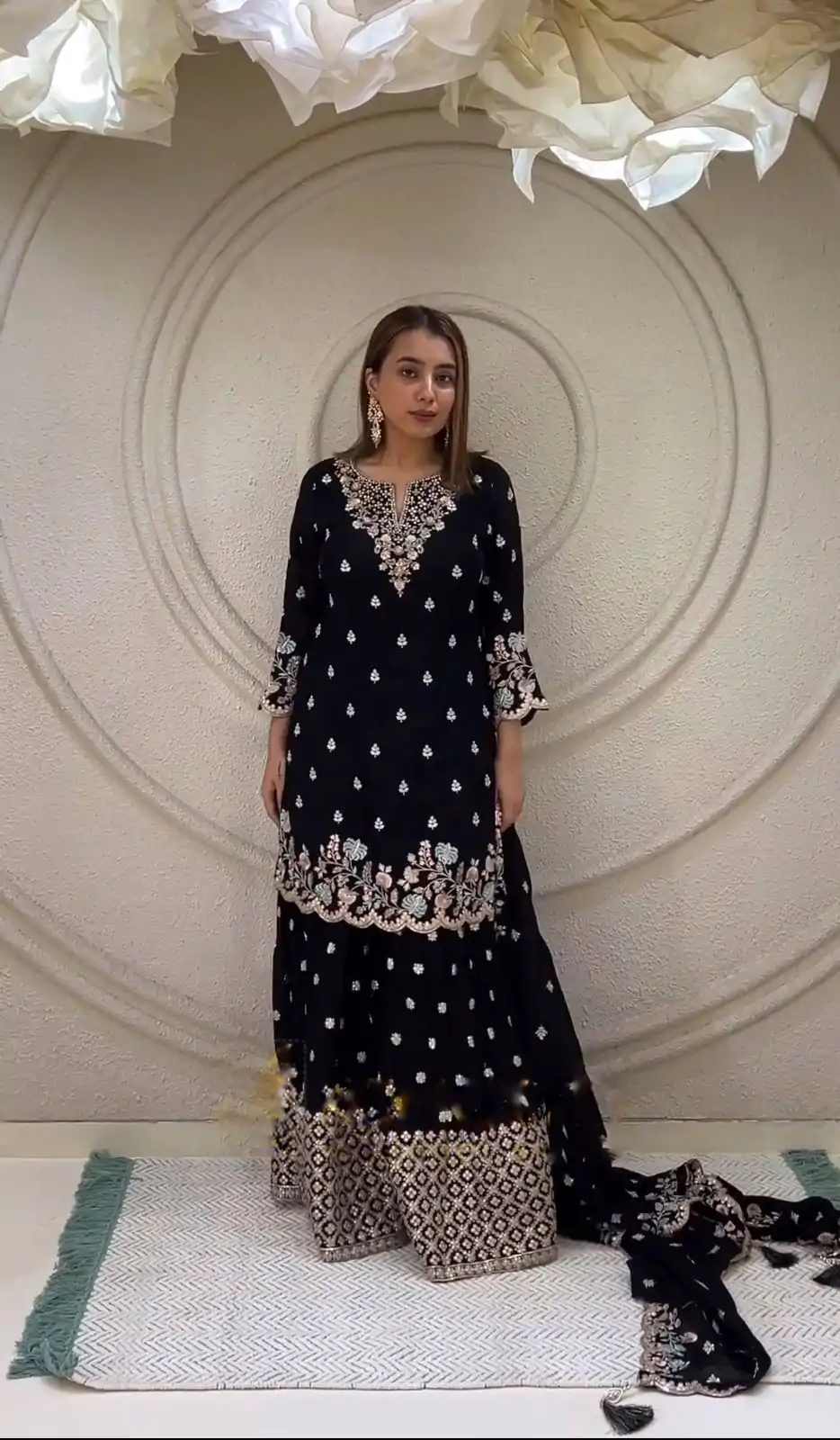 NSR 816 Black Color Pure Chinnon Silk Embroidery Sequence Salwar Suit Wedding, Party, Festive, Events Expected Delivery 4-6 Working Days @ 2399/- | Jump Suits, Casual Suits, Creative suits, Designer Suits, Palazzo Suits, Party Wear Suits, Patiala Suits, Salwar suit, Straight Suits