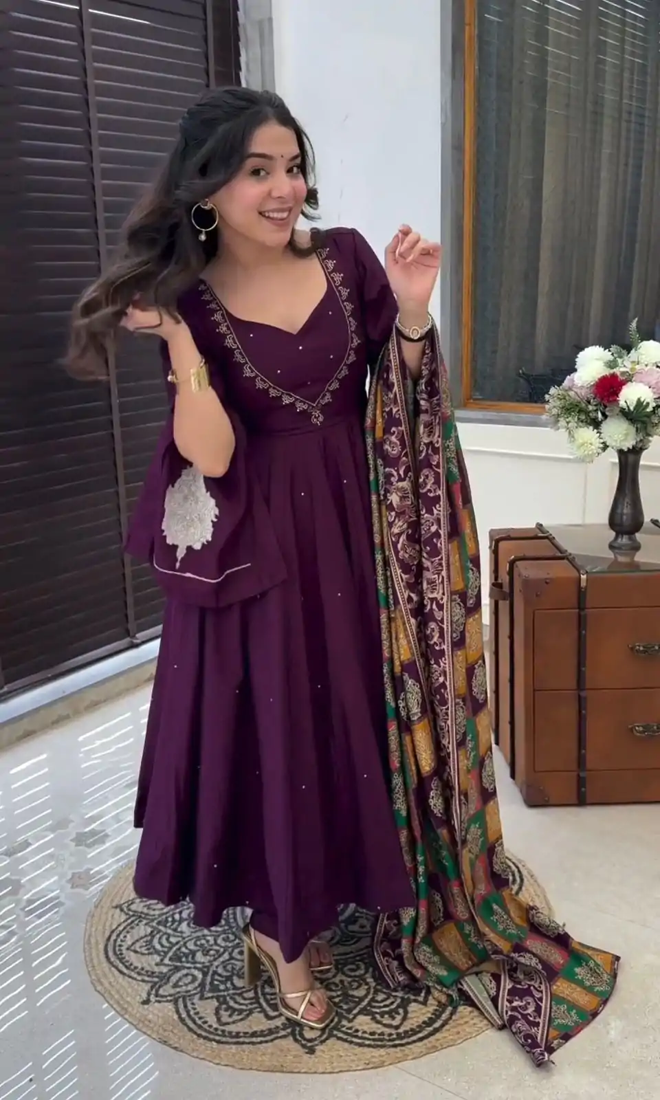 SRK 5181 Purple Color Pure Chinnon Silk Embroidery Sequence Salwar Suit Wedding, Party, Festive, Events Expected Delivery 4-6 Working Days @ 1899/- | Jump Suits, Casual Suits, Creative suits, Designer Suits, Palazzo Suits, Party Wear Suits, Patiala Suits, Salwar suit, Straight Suits
