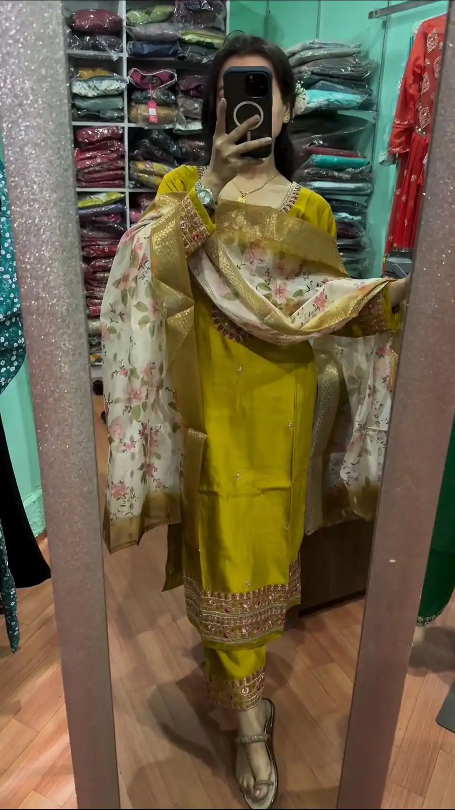 SR 1622 Yellow Color Chinnon Silk Embroidery Sharara Suit Wedding, Party, Festive, Events Etc. Expected Delivery 4-6 Working Days @1949 | Casual Suits, Creative suits, Designer Suits, Palazzo Suits, Party Wear Suits, Salwar suit, Straight Suits