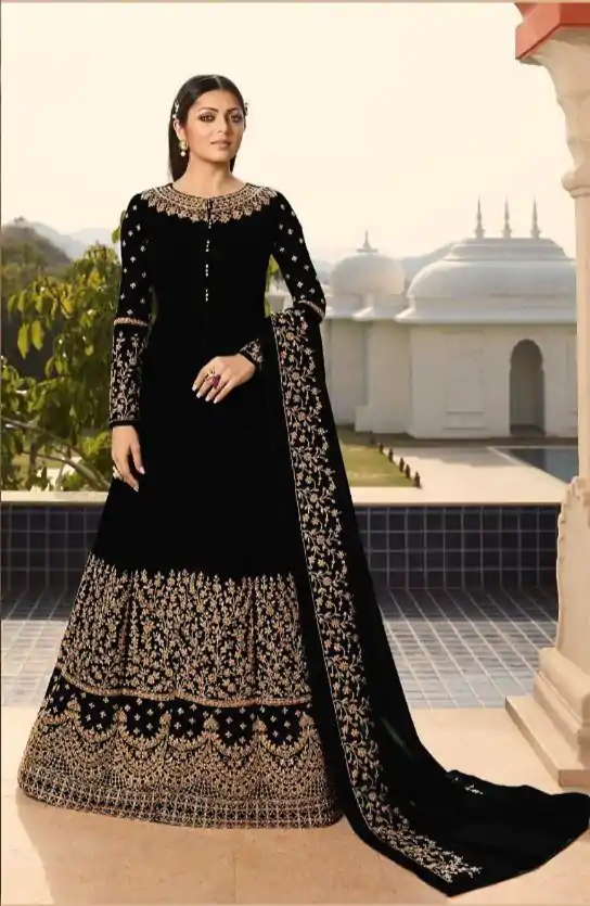 FC LT Nitya 3803 Black Color Georgette Cording Anarkali Suit Wedding, Party, Festive Expected Delivery 4-6 Working Days  @1899/- | Anarkali Suits, Bollywood Anarkali, Creative-Anarkali, Designer Anarkali, Embroidered Anarkali, Party Wear Anarkali
