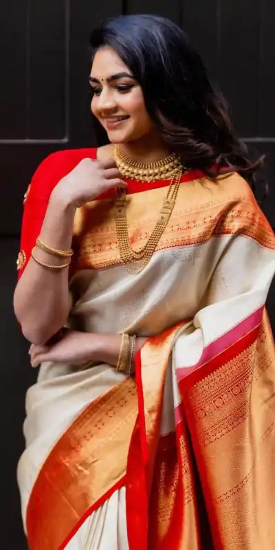 DDF SHRUTI Cream Color Soft Lichi Silk Ordinary Design Rich Pallu Saree Casual, Party Wear, Events, Festivals Expected Delivery 4-6 Working @1499 | Bollywood Sarees, Creative Sarees, Designer Sarees, Embroidered Sarees, Ethnic Saree, Party Wear Sarees, Sarees