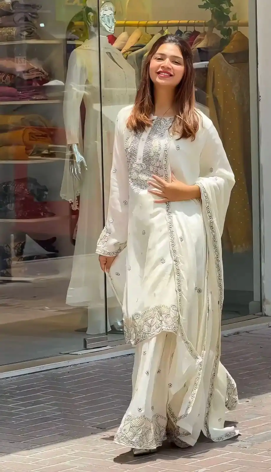 SSR 473 White Color Georgette Embroidery Sequence Salwar Suit Wedding, Party, Festive, Events Expected Delivery 4-6 Working Days @ 2099/- Only | Casual Suits, Creative suits, Designer Suits, Party Wear Suits, Salwar suit, Straight Suits
