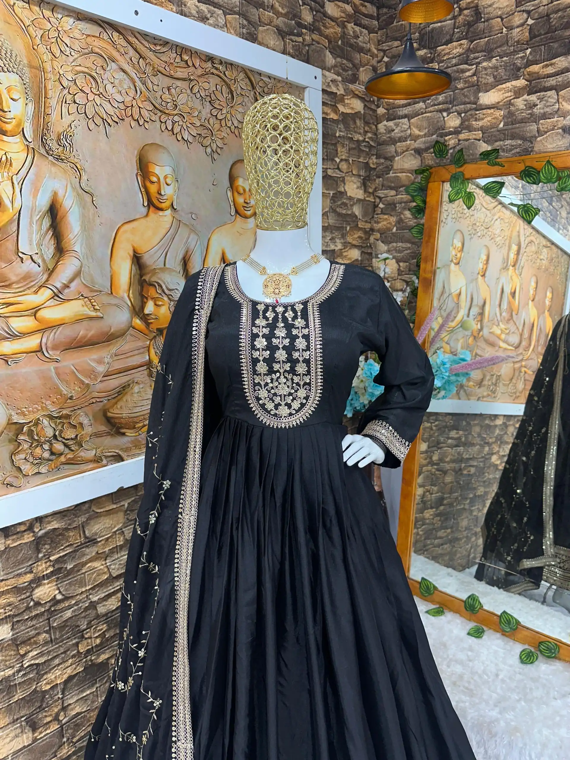 VLM 196 Black Color Chinon Silk Embroidery Sequence Gown Casual, Wedding, Party, Festive, Events Etc. Expected Delivery 4-6 Working Days @1999/- | Bollywood Gowns, Creative Gowns, Designer Gowns, Gowns, Party Wear Gowns