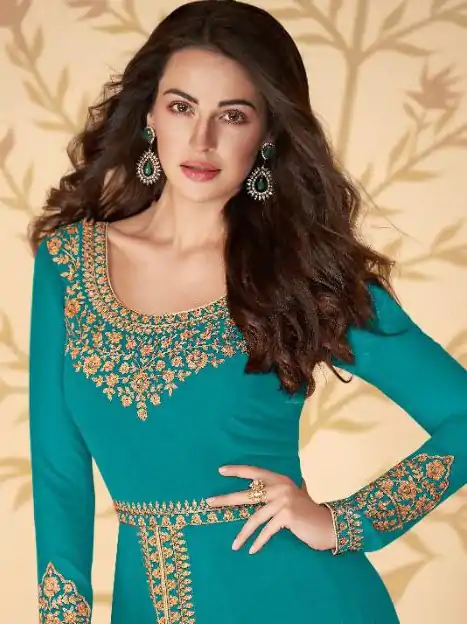 FC ASHIRWAD 7216 Blue Color Georgette Embroidery Sharara Suit Wedding, Party, Festive Expected Delivery 4-6 Working Days  @2299/- | Jump Suits, Casual Suits, Creative suits, Designer Suits, Palazzo Suits, Party Wear Suits, Patiala Suits, Salwar suit, Straight Suits
