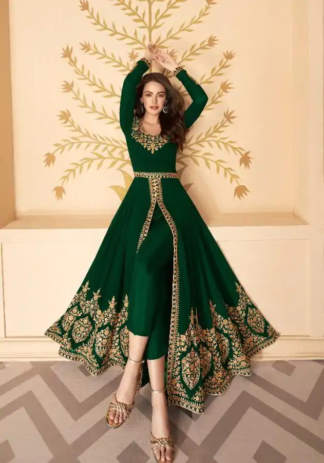FC ASHIRWAD 7216 Green Color Georgette Embroidery Sharara Suit Wedding, Party, Festive Expected Delivery 4-6 Working Days  @2299/- | Jump Suits, Casual Suits, Creative suits, Designer Suits, Palazzo Suits, Party Wear Suits, Patiala Suits, Salwar suit, Straight Suits