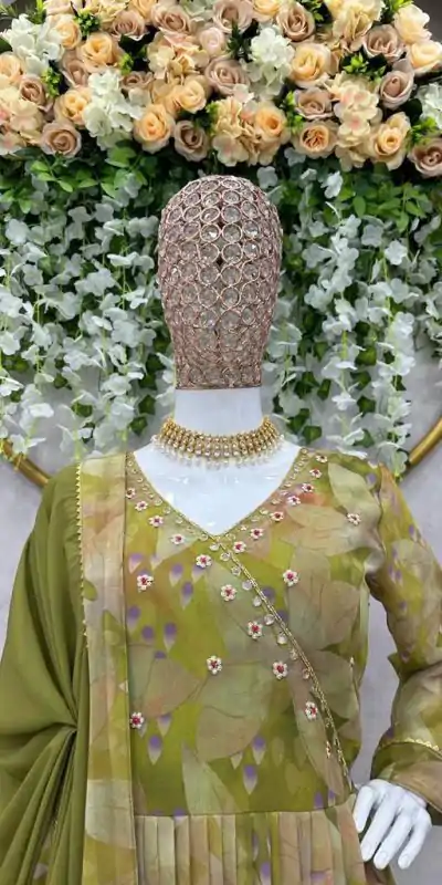 KD 1374 Green Color Georgette Silk Digital Printed Salwar Suit Casual, Party, Festive, Events Wedding Etc. Expected Delivery 4-6 Working Days @2049/- | Casual Suits, Creative suits, Designer Suits, Palazzo Suits, Party Wear Suits, Salwar suit, Straight Suits