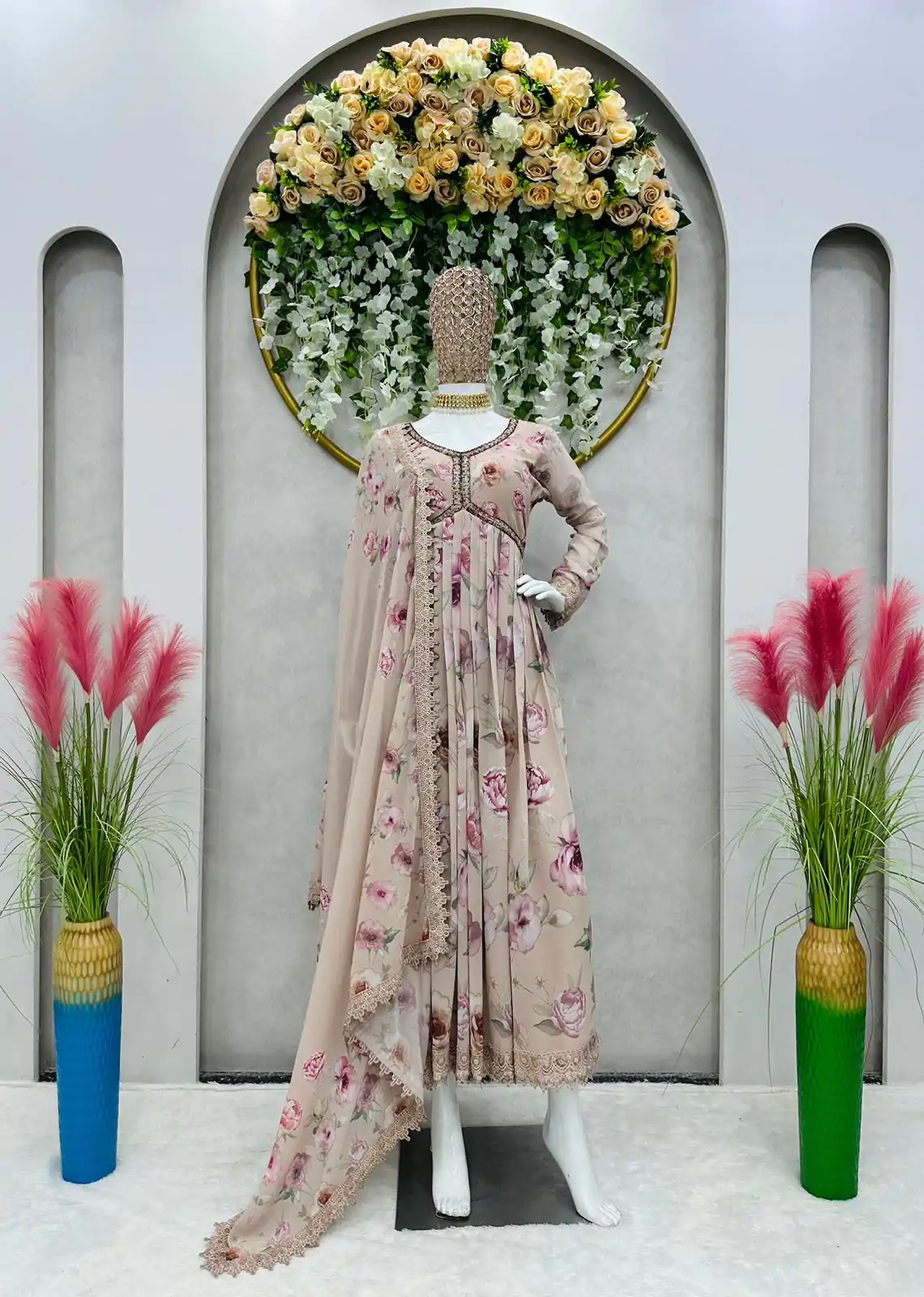 KD 1342 Light Grey Color Georgette Digital Printed Salwar Suit Casual, Party, Festive, Events Wedding Etc.  Expected Delivery 4-6 Working Days @2049/- | Casual Suits, Creative suits, Designer Suits, Palazzo Suits, Party Wear Suits, Salwar suit, Straight Suits