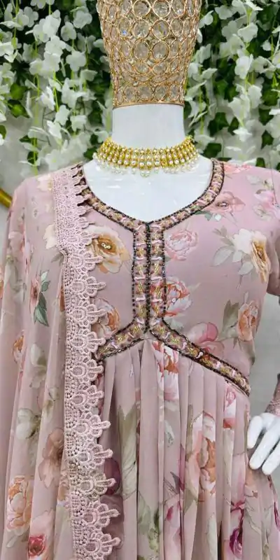 KD 1342 Light Peach Color Georgette Digital Printed Salwar Suit Casual, Party, Festive, Events Wedding Etc. Expected Delivery 4-6 Working Days @2049/- | Casual Suits, Creative suits, Designer Suits, Palazzo Suits, Party Wear Suits, Salwar suit, Straight Suits