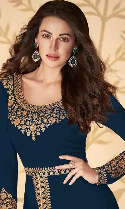 FC ASHIRWAD 7216 Navy Blue Color Georgette Embroidery Sharara Suit Wedding, Party, Festive Expected Delivery 4-6 Working Days @2299/- | Jump Suits, Casual Suits, Creative suits, Designer Suits, Palazzo Suits, Party Wear Suits, Patiala Suits, Salwar suit, Straight Suits