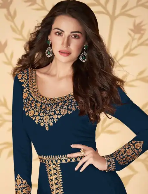 FC ASHIRWAD 7216 Navy Blue Color Georgette Embroidery Sharara Suit Wedding, Party, Festive Expected Delivery 4-6 Working Days  @2299/- | Jump Suits, Casual Suits, Creative suits, Designer Suits, Palazzo Suits, Party Wear Suits, Patiala Suits, Salwar suit, Straight Suits
