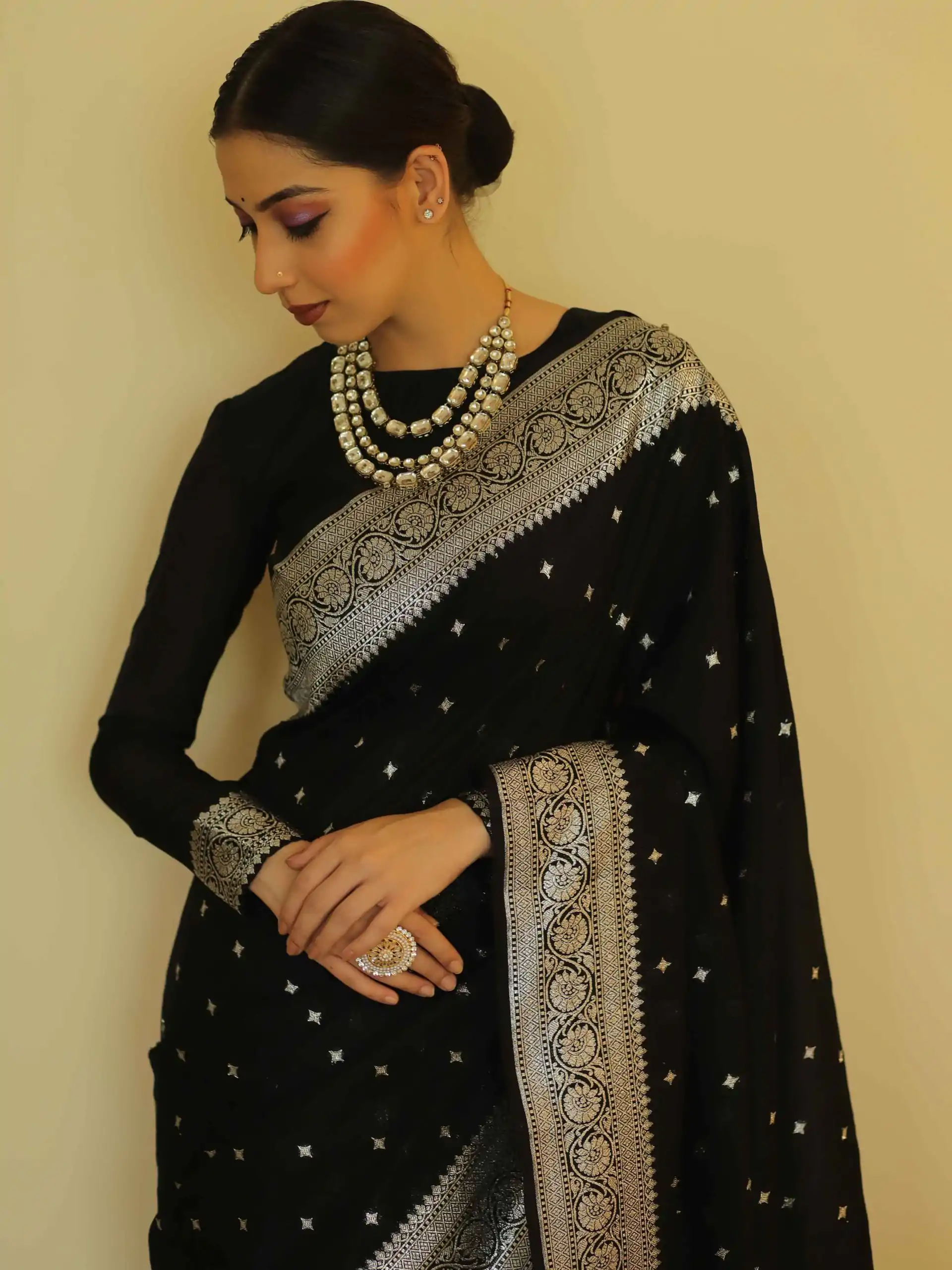 DDF Silver Black 4 Color Banarasi Soft Silk Ordinary Design Saree Casual, Party Wear, Events, Festivals Wear Etc. Expected Delivery 4-6 Working Days 1399/- | Bollywood Sarees, Creative Sarees, Designer Sarees, Embroidered Sarees, Ethnic Saree, Party Wear Sarees, Sarees