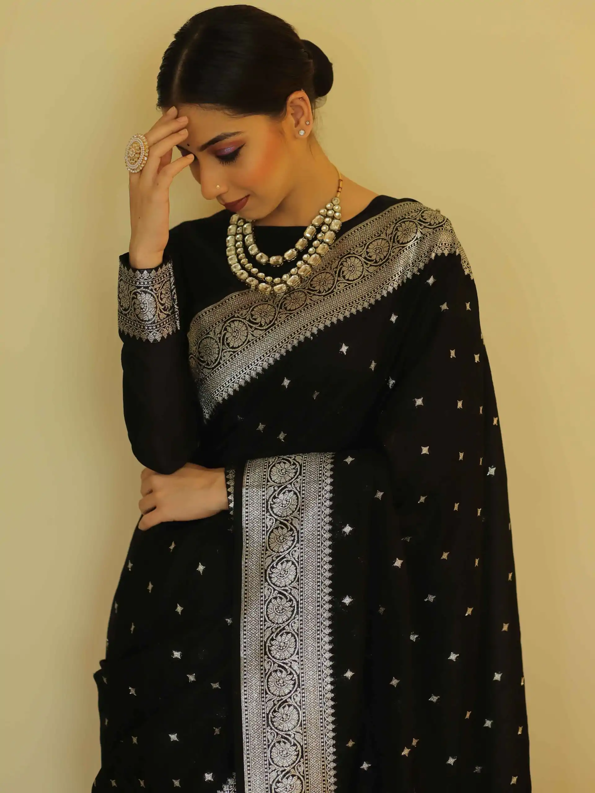 DDF Silver Black 4 Color Banarasi Soft Silk Ordinary Design Saree Casual, Party Wear, Events, Festivals Wear Etc. Expected Delivery 4-6 Working Days 1399/- | Bollywood Sarees, Creative Sarees, Designer Sarees, Embroidered Sarees, Ethnic Saree, Party Wear Sarees, Sarees