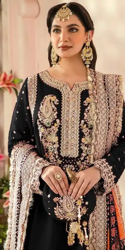 FC MARIA-A 1074 Black Color Georgette Embroidery Work Salwar Suit Wedding, Party, Festive events, Expected Delivery 4-6 Working Days @2149 | Casual Suits, Creative suits, Designer Suits, Palazzo Suits, Party Wear Suits, Patiala Suits, Salwar suit, Straight Suits